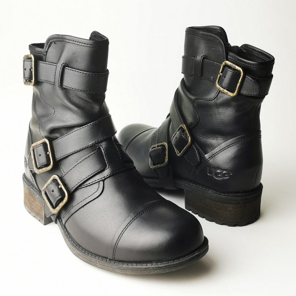 Ugg Finney leather moto boots size 5